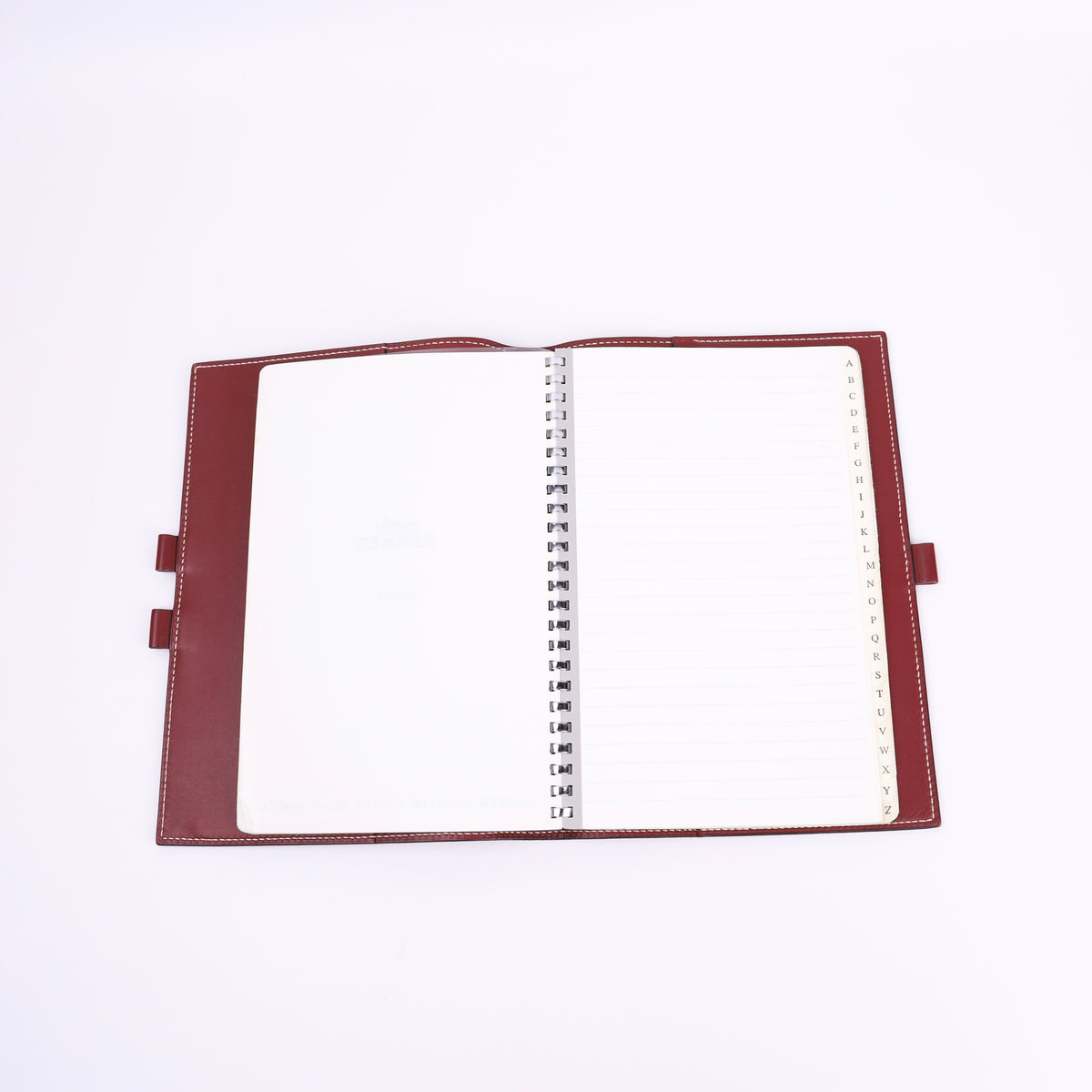 Hermes Journal Case Notebook Cover in Chamonix Rouge H 2001,inside