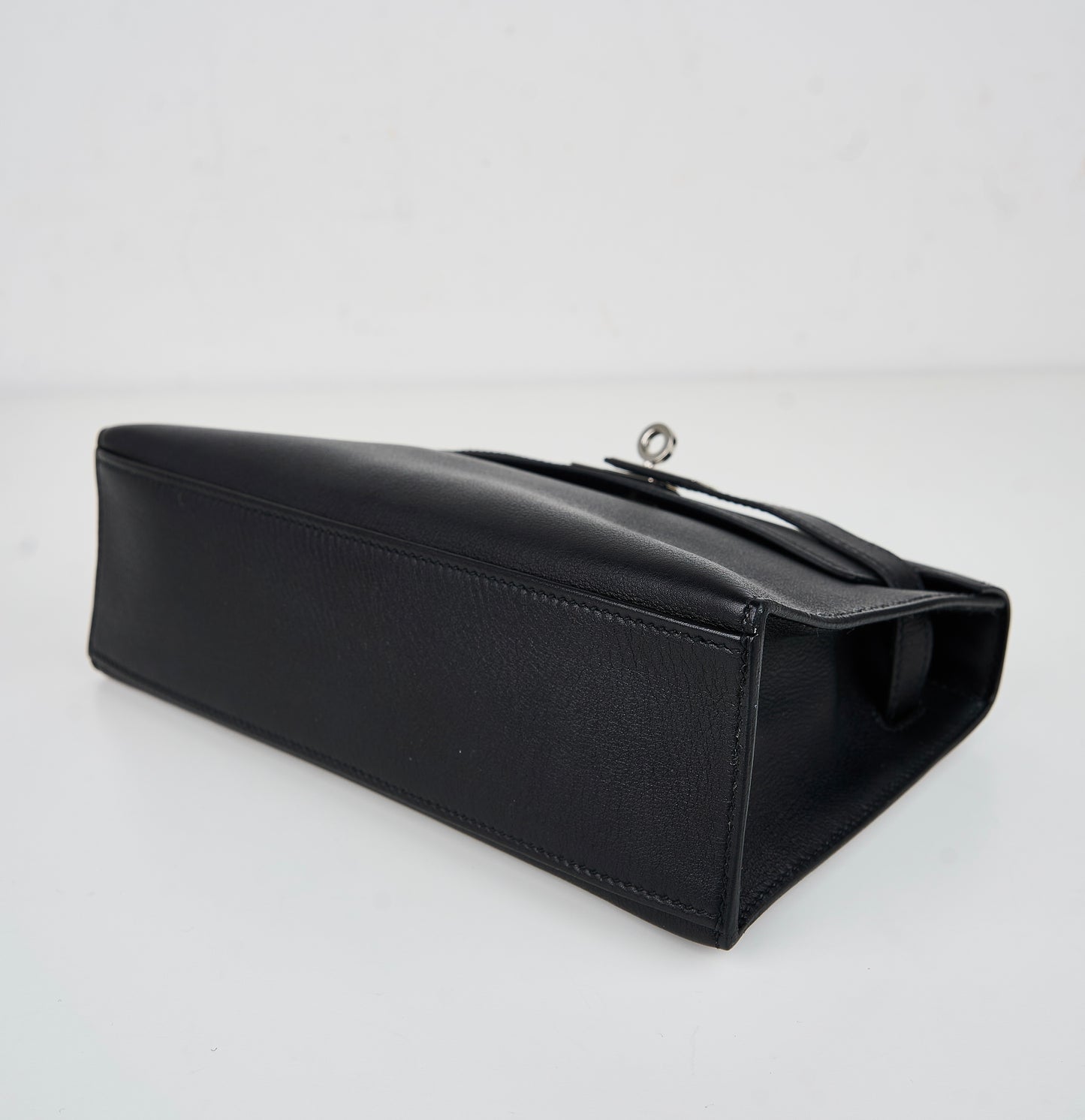 Hermes｜Kelly Pochette Black Handbag Evergrain 2006
