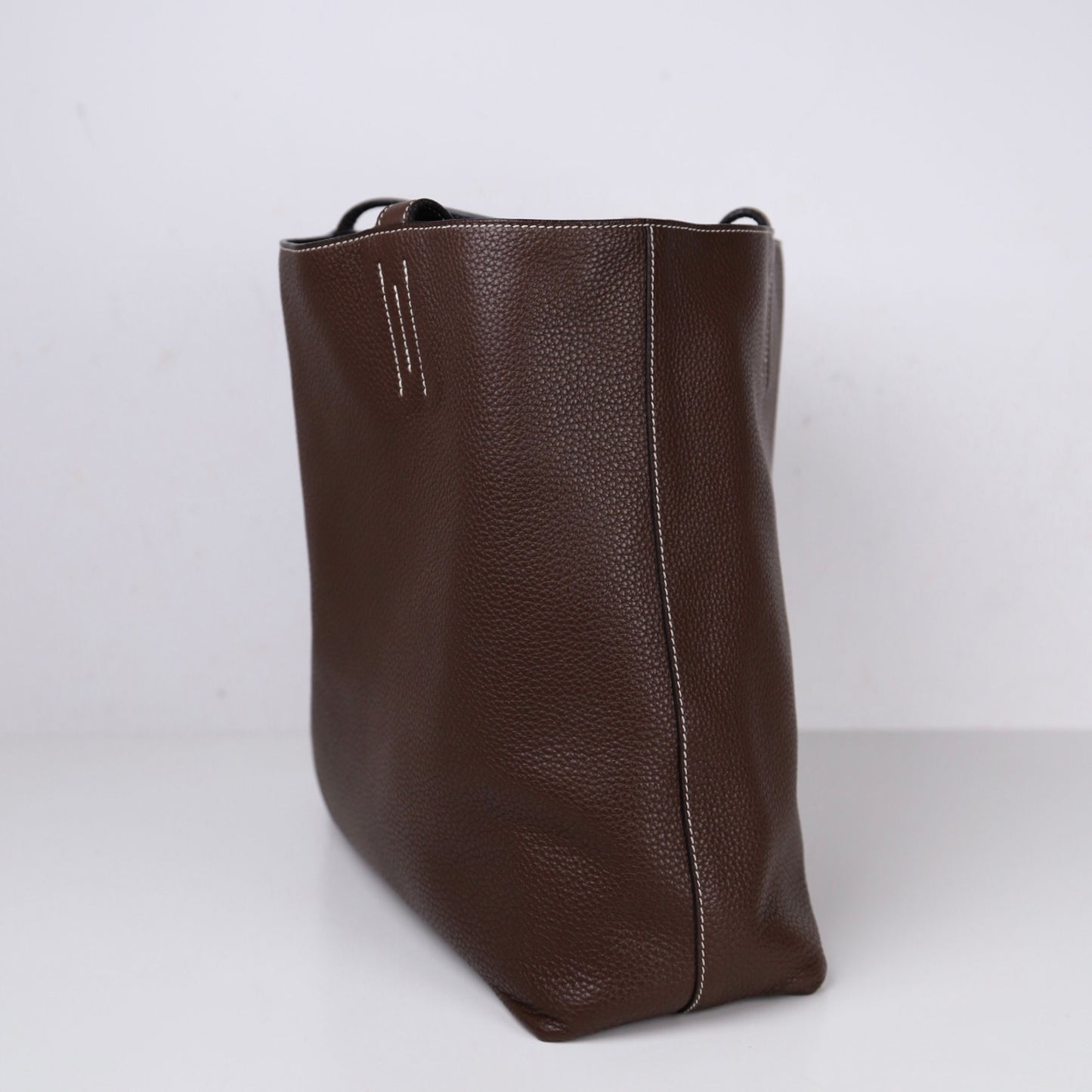 Hermes｜ Double Sens shoulder bag reversible Tote bag Black/Chocolate Togo 2013