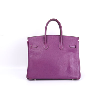 Hermes Birkin 25 Handbag in Chevre Anemone 2007,back view