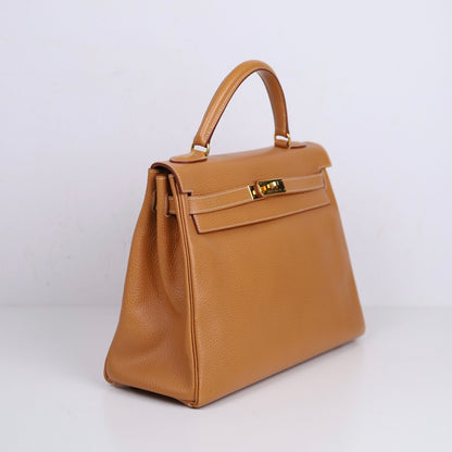 Hermes｜ Kelly 32 Handbag Natural Sable Vachette Ardenness 1998