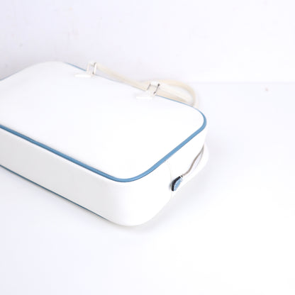 Hermes｜Plume Elan 28 Handbag Blanc/Blue Jean Epsom 2006