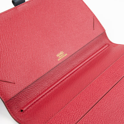 Hermes| Journal Case Passport Cover Blue Nuit/Rouge Grenat Epsom 1996