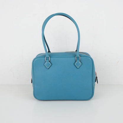 Hermes｜ Plume 20 Mini Plume Handbag Epsom Blue Jean 2008