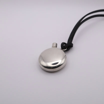 Hermes Sterling Silver Perfume Bottle Pendant Necklace，front view