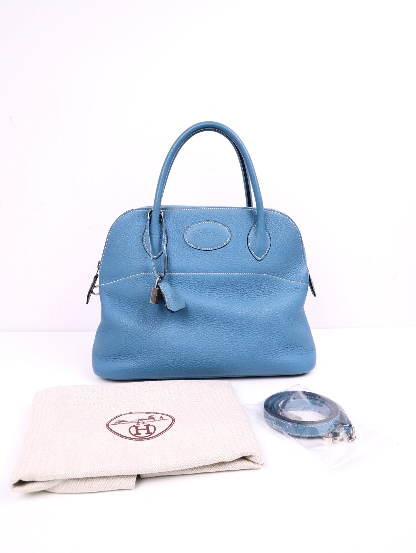 Hermes｜Bolide 31 HandBag  Blue Jean Taurillon Clemence 2009