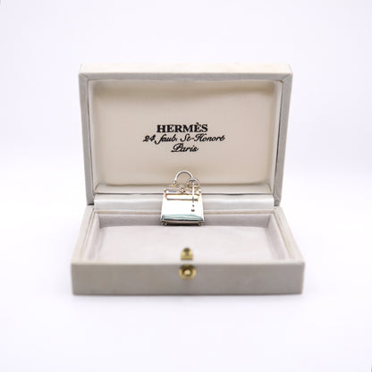 Hermes S925 Silver Kelly Bag Motif Pendant Top，full view