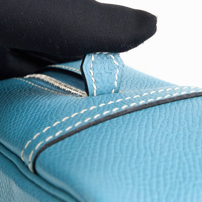 Hermes｜ Plume 20 Mini Plume Handbag Epsom Blue Jean 2008