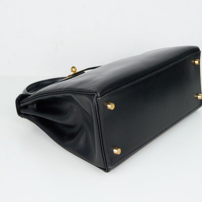 Hermes｜ Kelly28 Handbag Box calf Black 1998