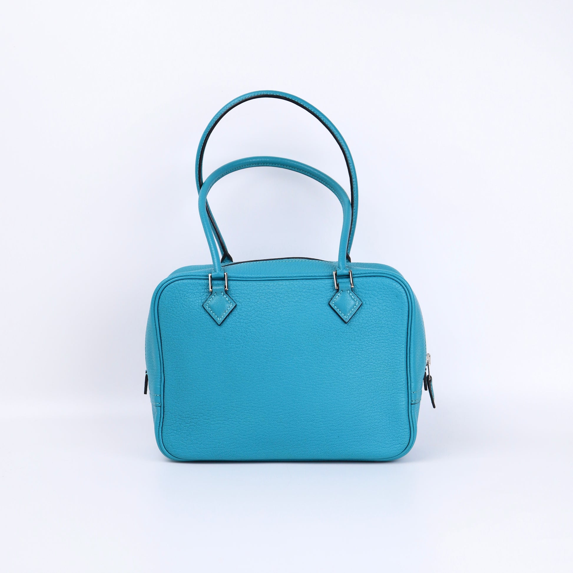 Hermes Plume Mini Handbag in Turquoise Chevre 2004, front view