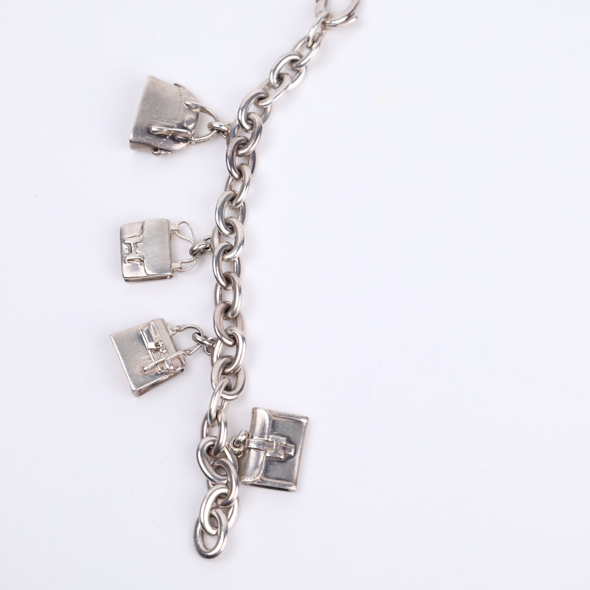 Hermes Sterling Silver S925 Bag Charm Bracelet,chain