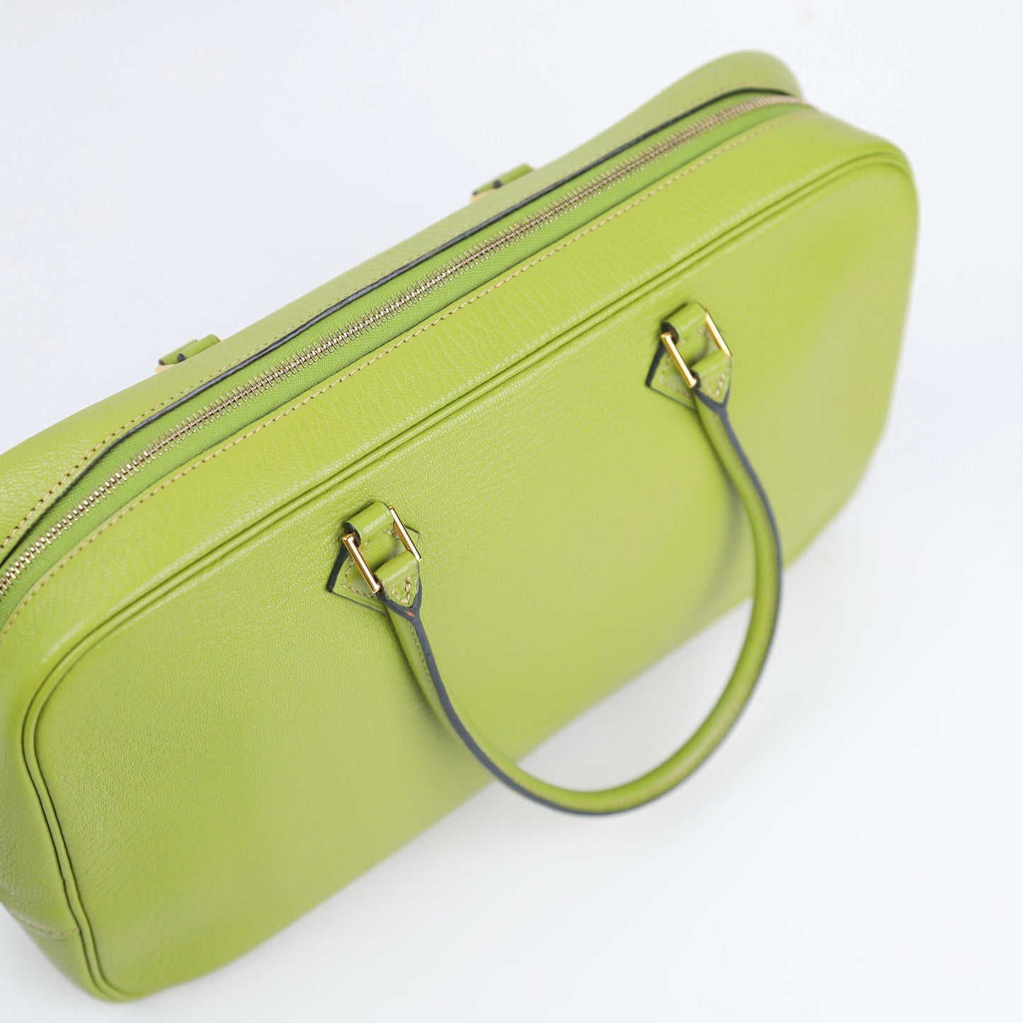Hermes｜Plume elan 28 Handbag Anis Green Chevre Mysore 2004