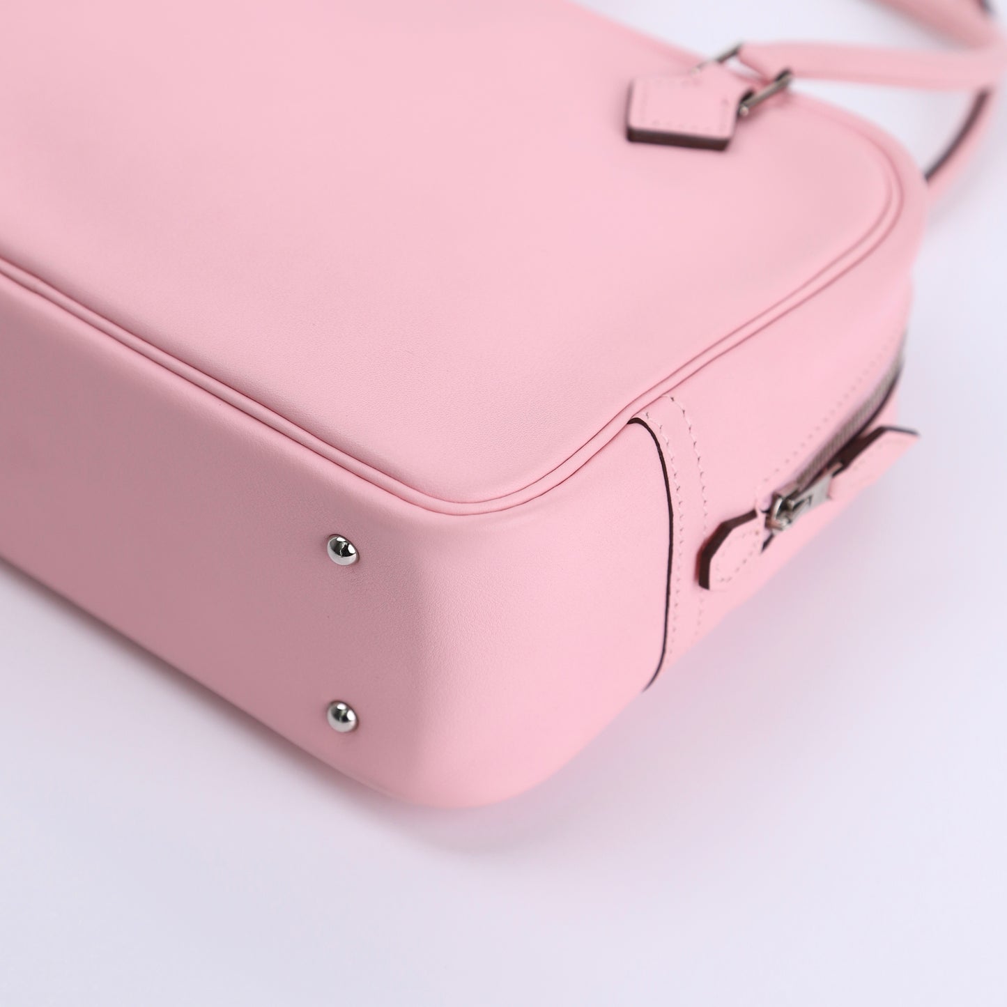 Hermes Plume Mini Handbag Plume in Rose Sakura Swift 2015, corner2