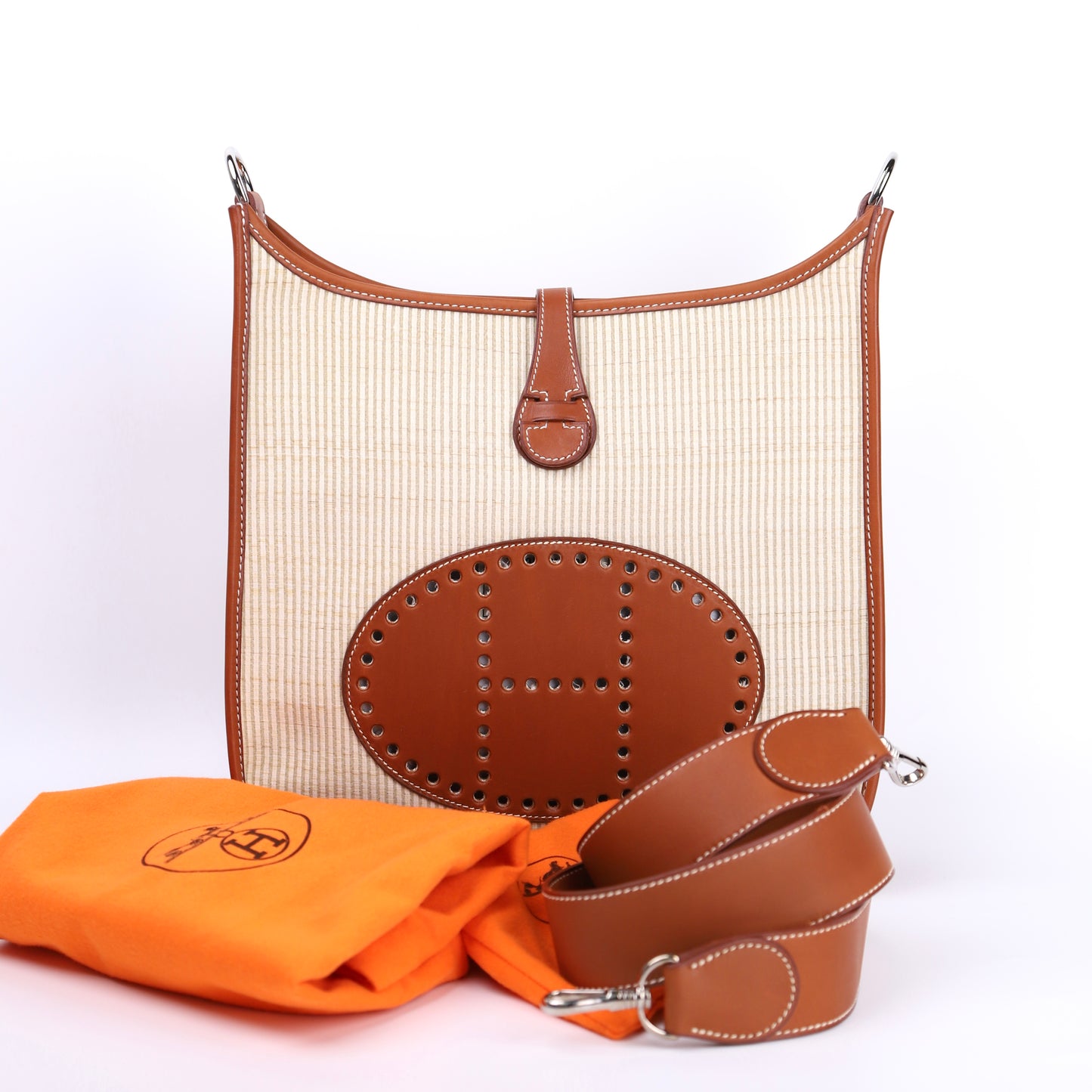 Hermes Evelyne PM in Barenia/Crinoline Fauve 2002,full view