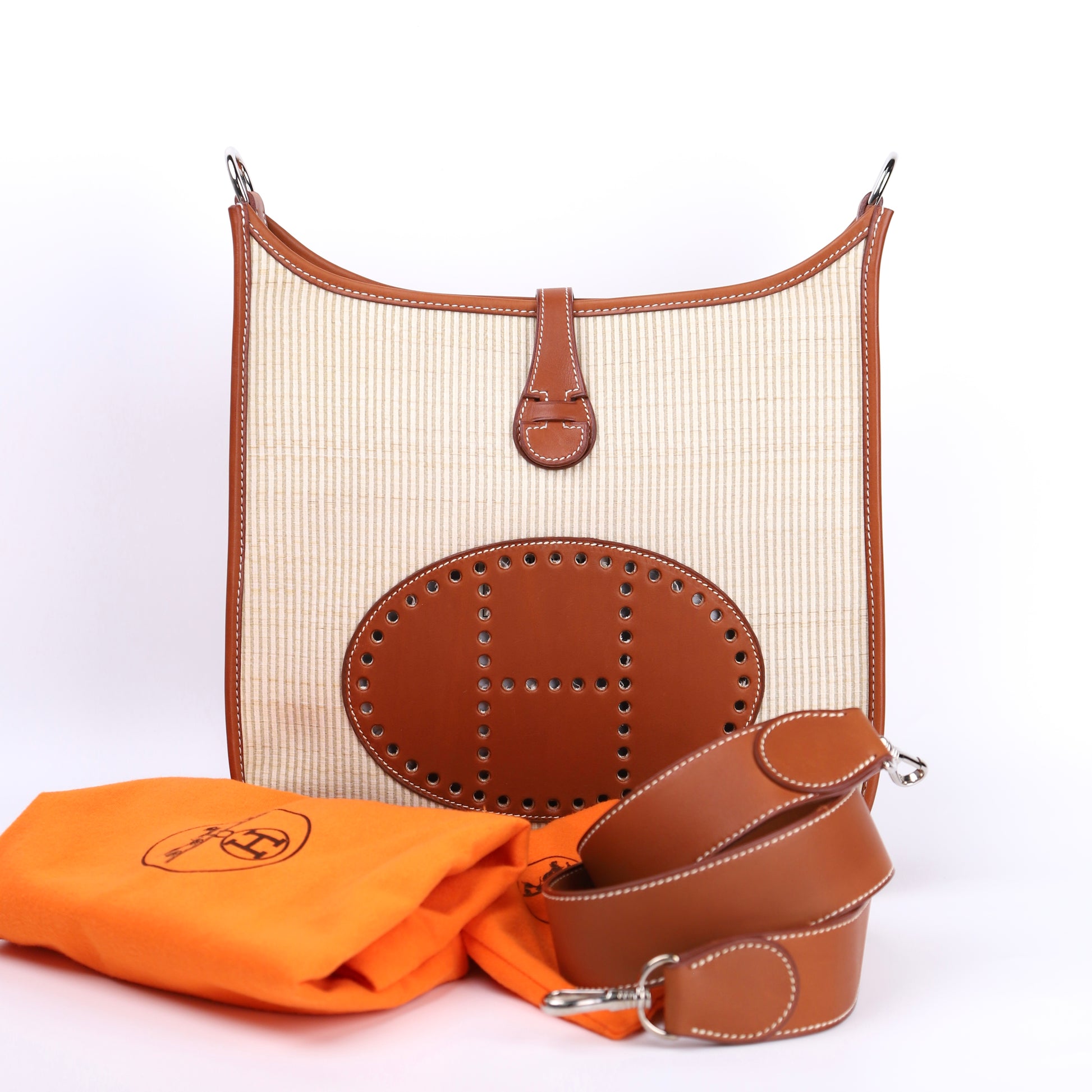 Hermes Evelyne PM in Barenia/Crinoline Fauve 2002,full view