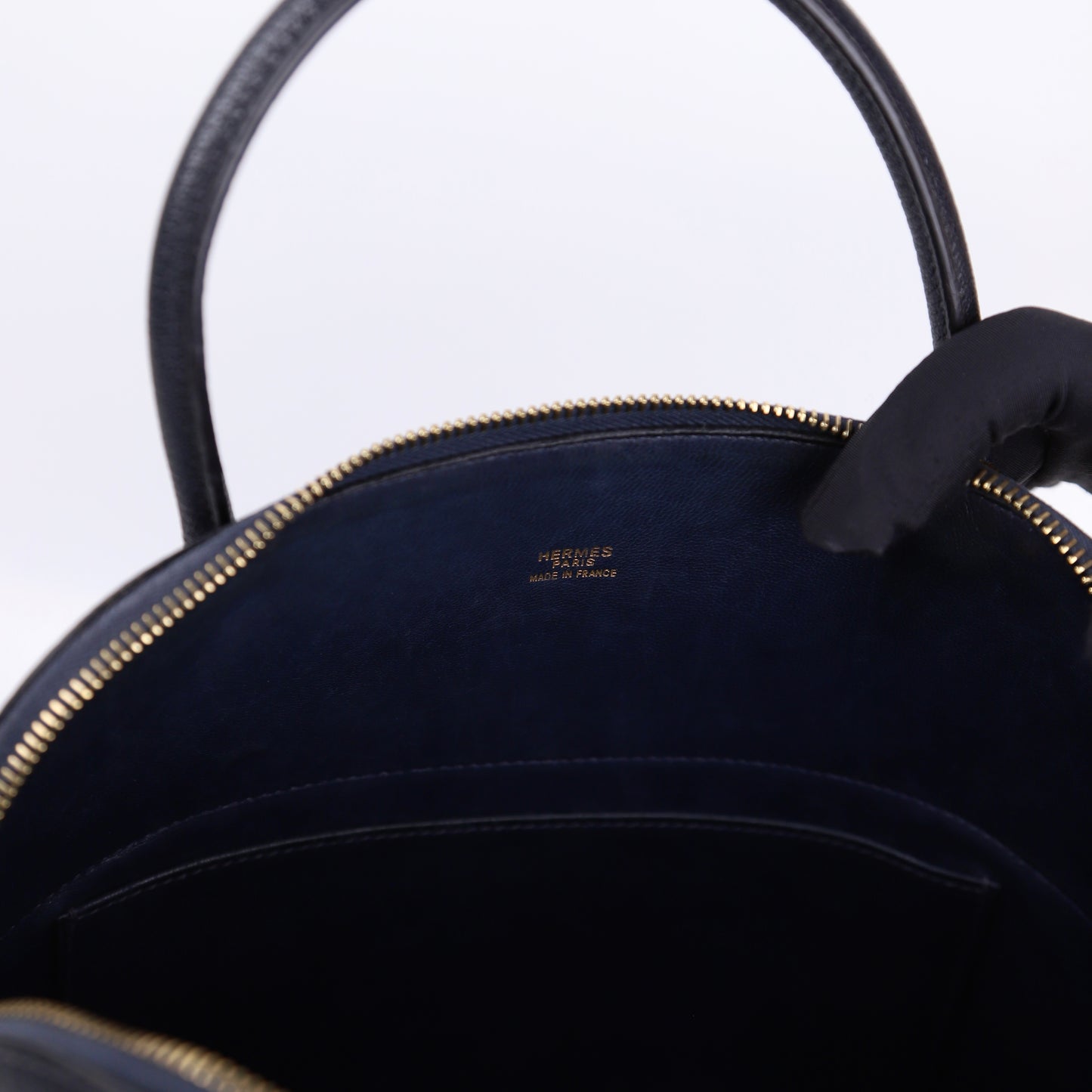 Hermes Bolide 31 in Chevre Bleu Indigo 2000,logo
