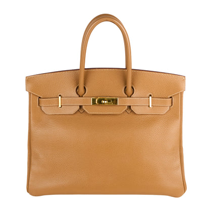 Hermes｜Birkin 35 Handbag Natural Sable Vachette Ardennes 2002