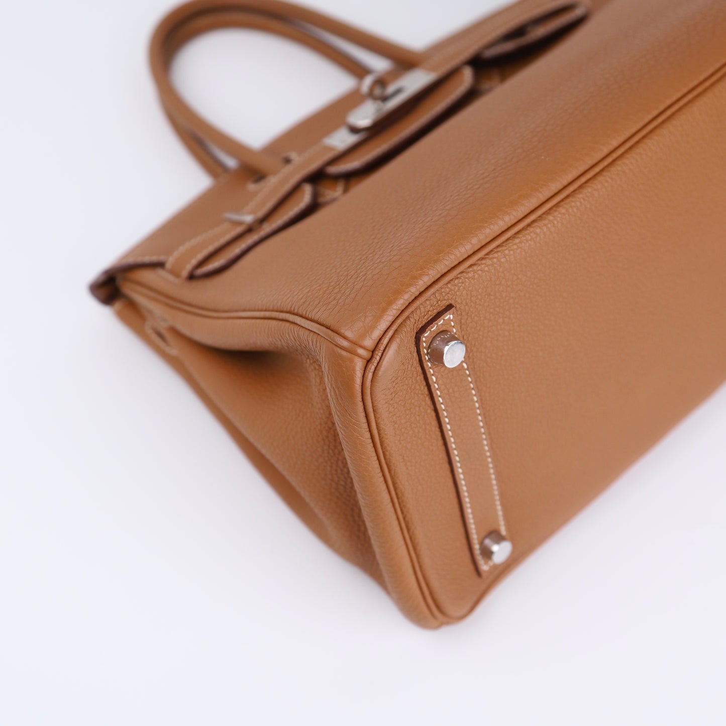 Hermes Birkin 30 Handbag in Togo Gold 2008,corner1