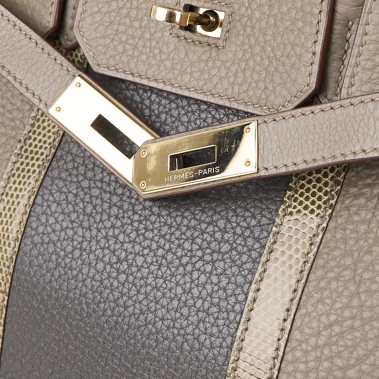 Hermes｜Birkin 30 Club Togo/Lizard  Etain/Graphite/Vert Olive  2011