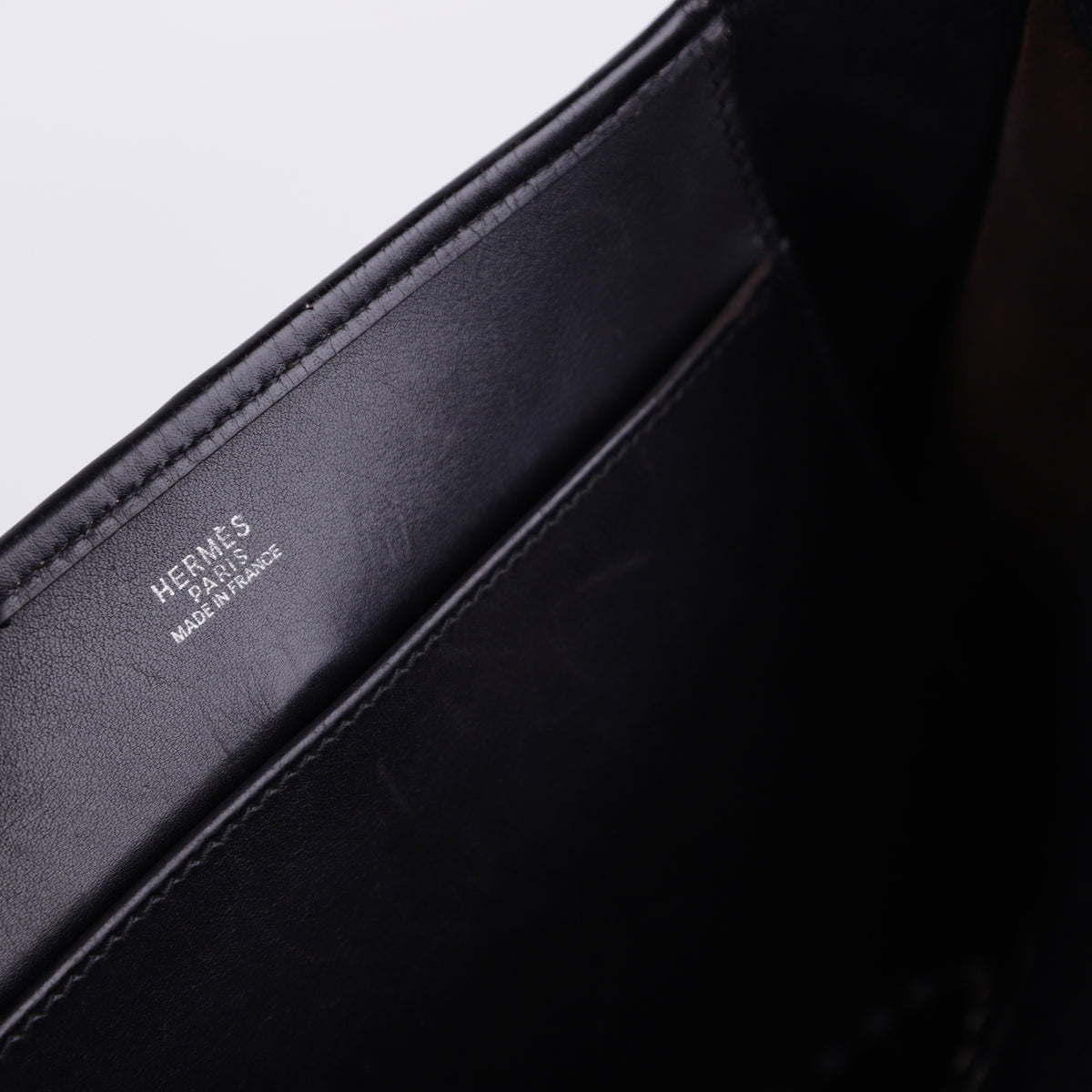 Hermes Evelyne PM in Black Box Calf Toile  2004 PHW