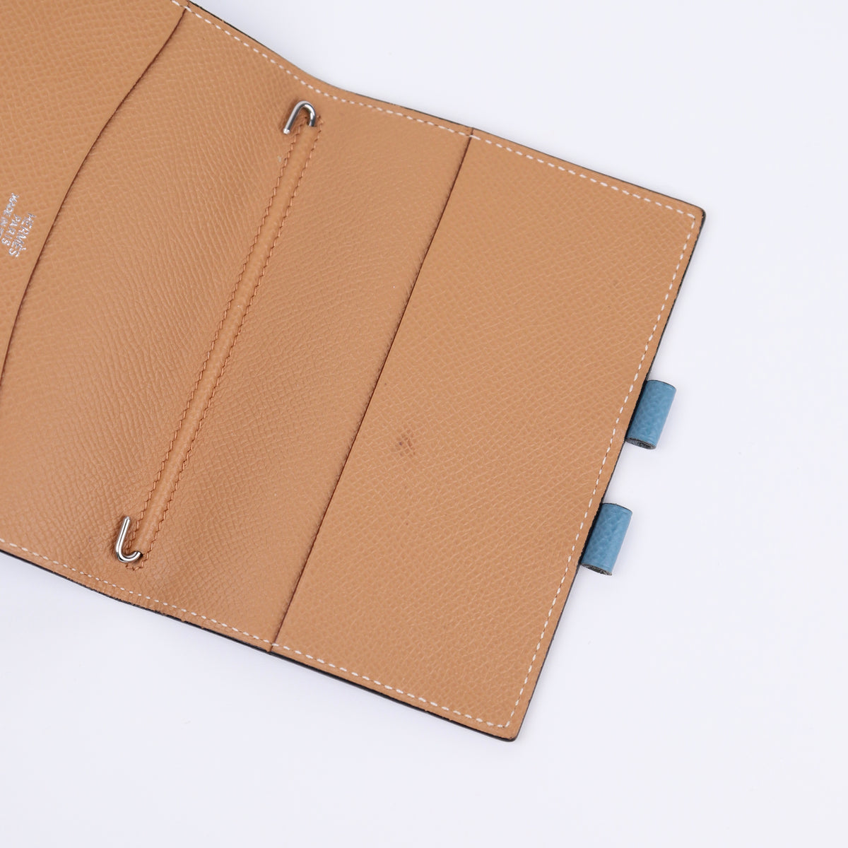 Hermes Journal Case Passport Cover in Epsom Blue Jean/Gold with S925 Pencil 2001,hardware