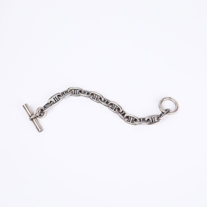 Hermes Sterling Silver Chaine d'Ancre Bag in Box Calf Ebene 1972,chain