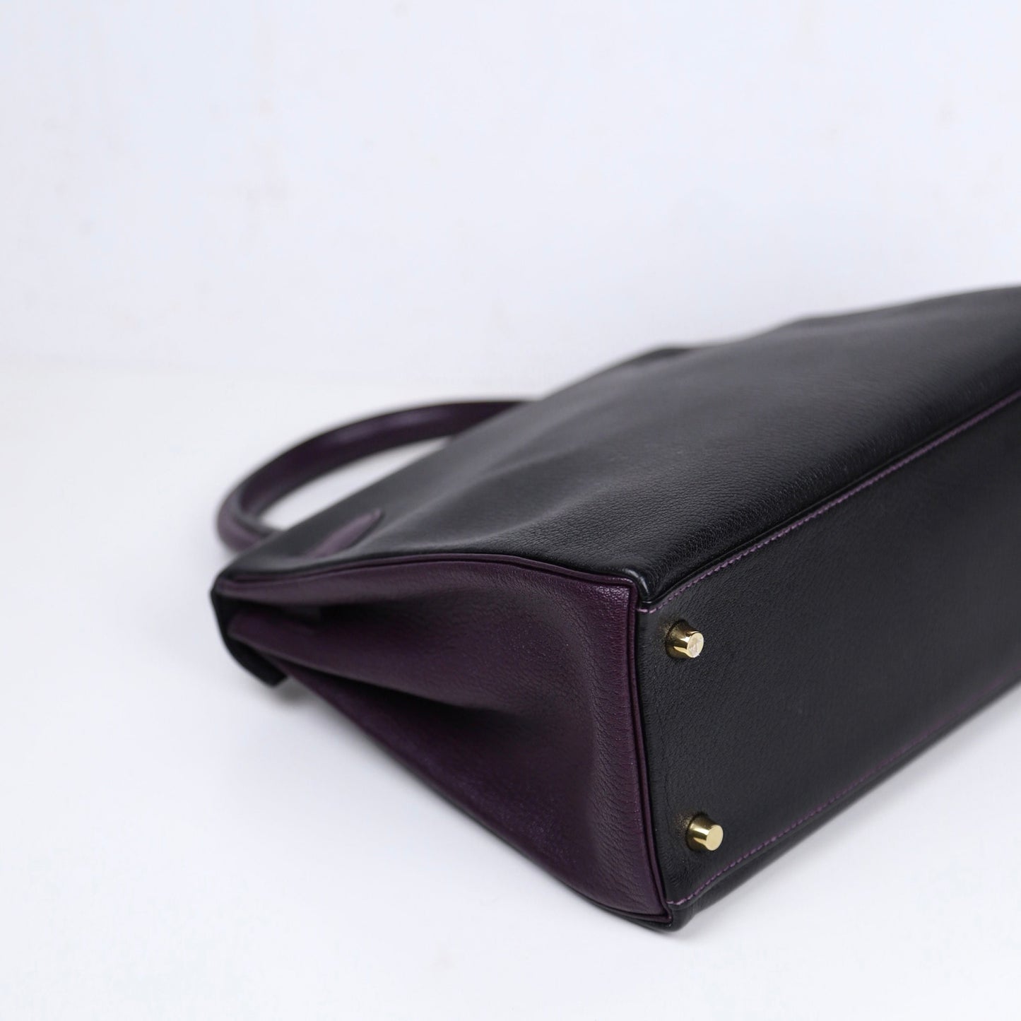 Hermes｜Special Order Kelly 28 Handbag Black/Raisin Cherve 2019