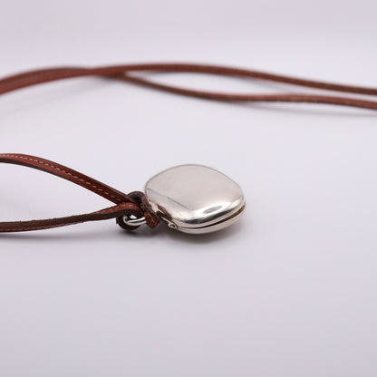 Hermes Silver 925 Pill Case Necklace，right side