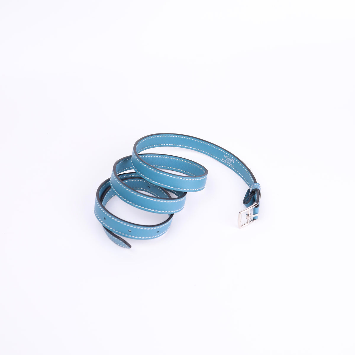 Hermes Kelly Flat 35 in Swift Blue Jean 2007 PHW ,shoulder strap