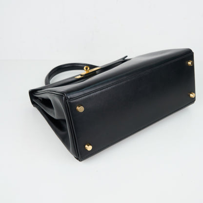 Hermes｜ Kelly 28  Black box calf  Handbag 1994