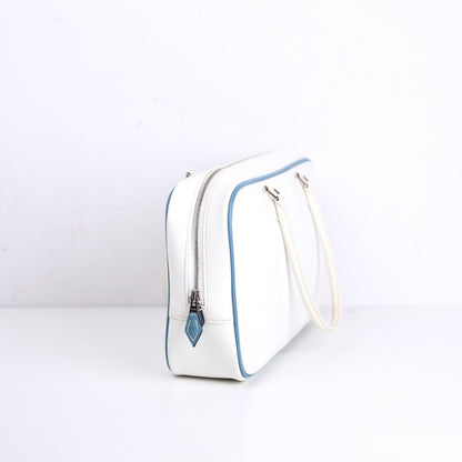 Hermes｜Plume Elan 28 Handbag Blanc/Blue Jean Epsom 2006