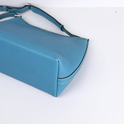 Hermes Berlingot Shoulder Bag in Togo Blue Jean 2003，corner2