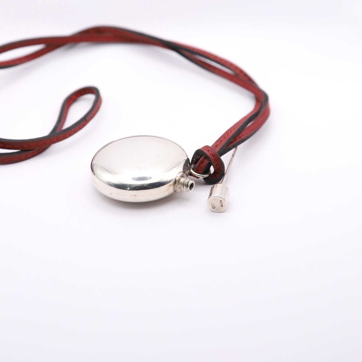Hermes 2004 Limited Sterling Silver Perfume Bottle Pendant Necklace，inside