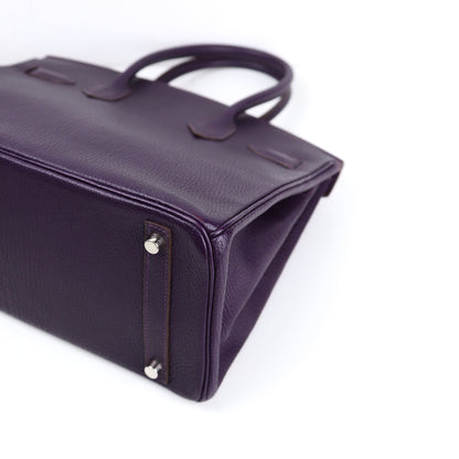 Hermès Birkin 30 Handbag in Chèvre Raisin/Lilas, corner  view 4