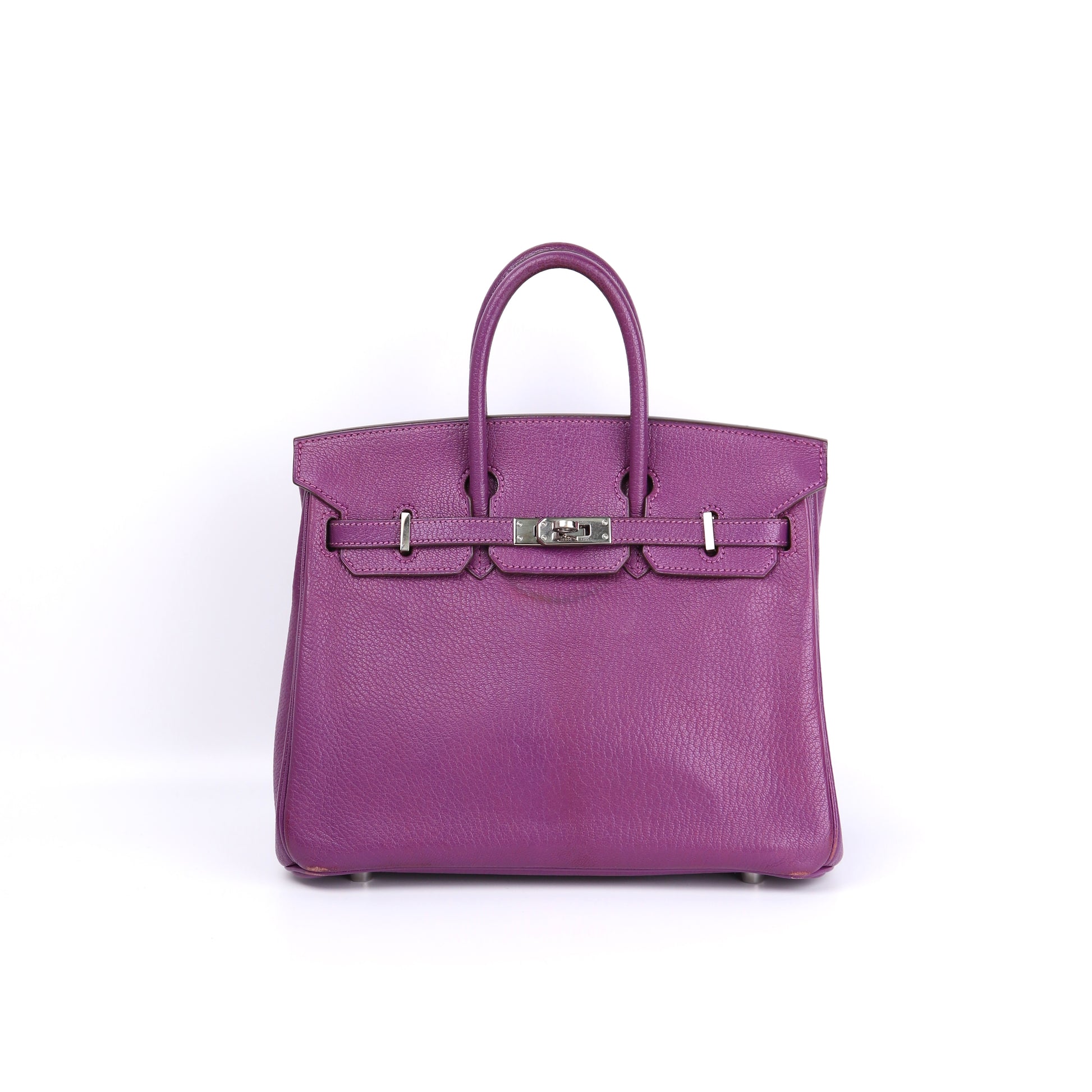 Hermes Birkin 25 Handbag in Chevre Anemone 2007,front view