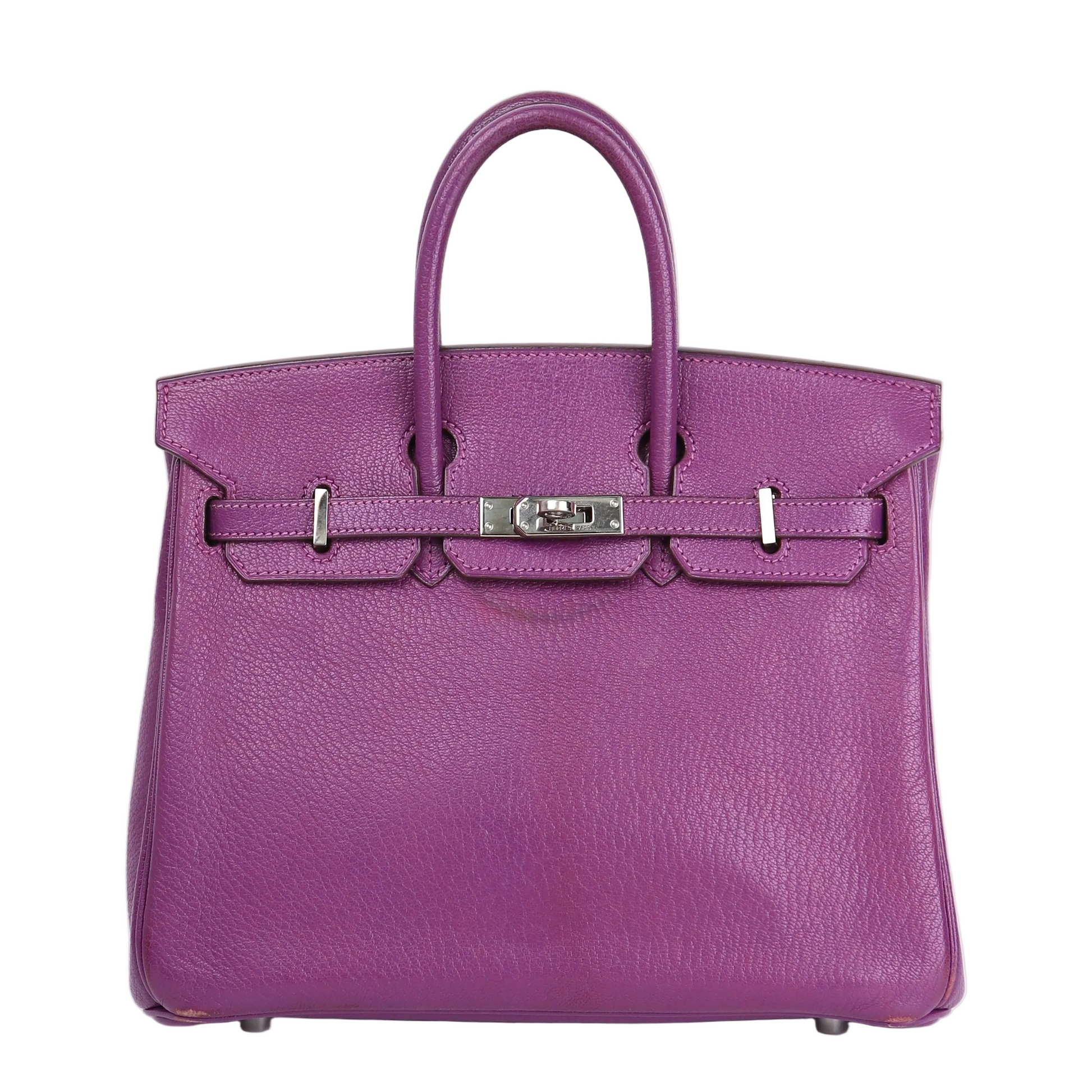 Hermes Birkin 25 Handbag in Chevre Anemone 2007,front view