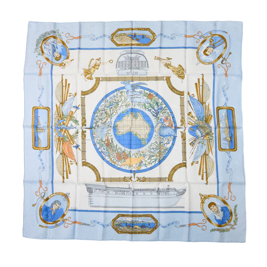 Hermes | 100% Silk Scarf Carre 90 Le Geographe