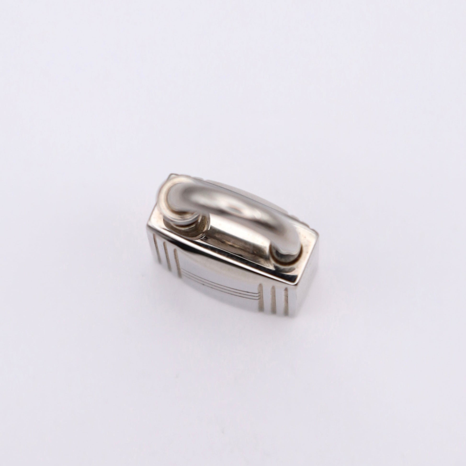 Hermes 1998 Limited Cadena Annee Aebre  Padlock Palladium Plated,top view