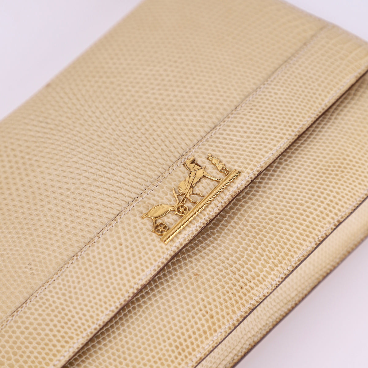 Hermes Vintage 2Way Shoulder Bag in Lizard 1986,hardware