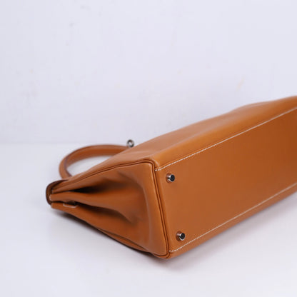 Hermes｜ Kelly 32 Handbag Gold Swift 2000