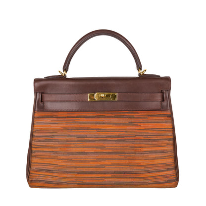 Hermes｜ Kelly 32 Handbag  Box  Calf  Vibrato 2002