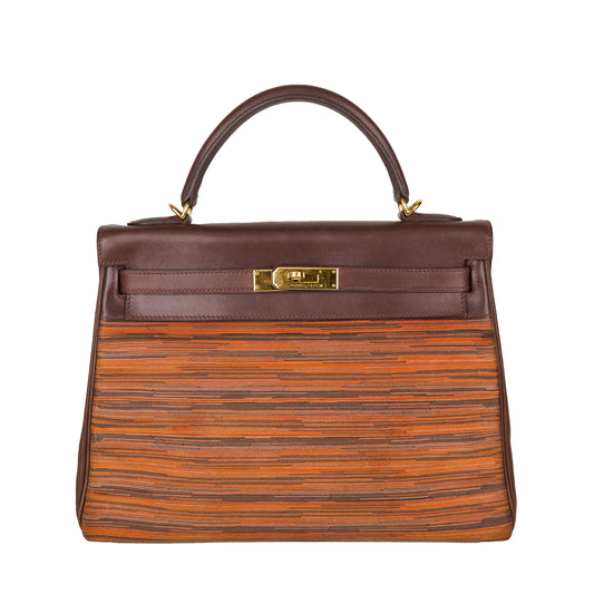 Hermes｜ Kelly 32 Handbag  Box  Calf  Vibrato 2002