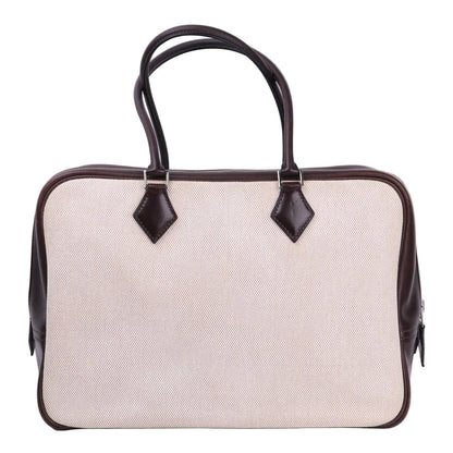 Hermes Plume 32 Handbag in Box Calf/Canvas Ebene 2002,front view