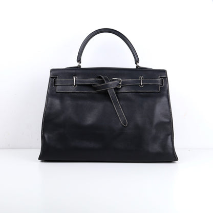 Hermes｜Kelly Flat  Handbag Black Swift 2007