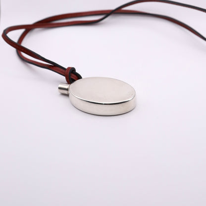 Hermes Silver Perfume Bottle Pendant Necklace，left side
