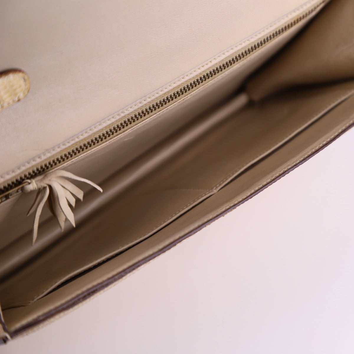 Hermes Vintage 2Way Shoulder Bag in Lizard 1986,inside