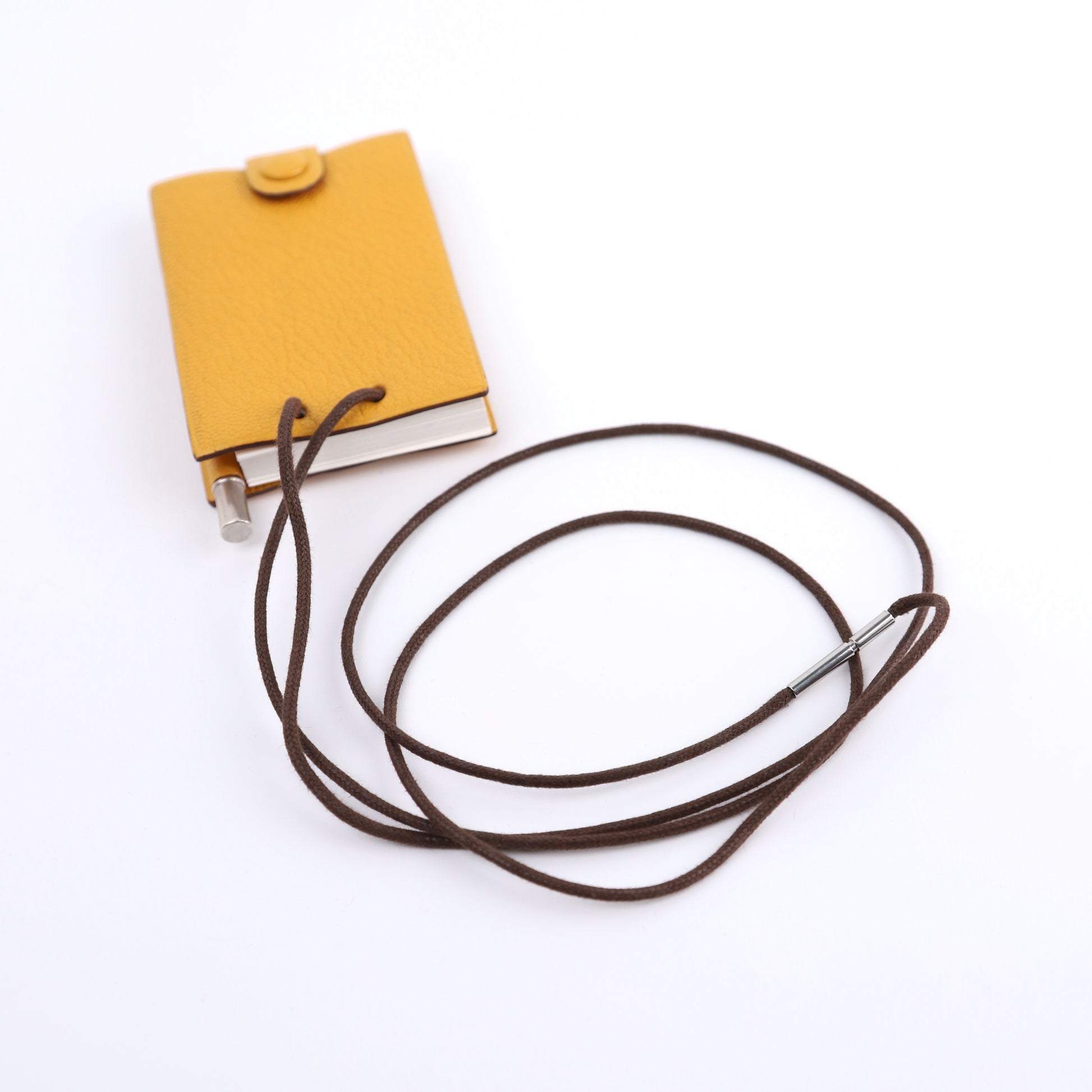 Hermes Memo Notebook with Strap/Silver Pencil in Chevre 2004，leather