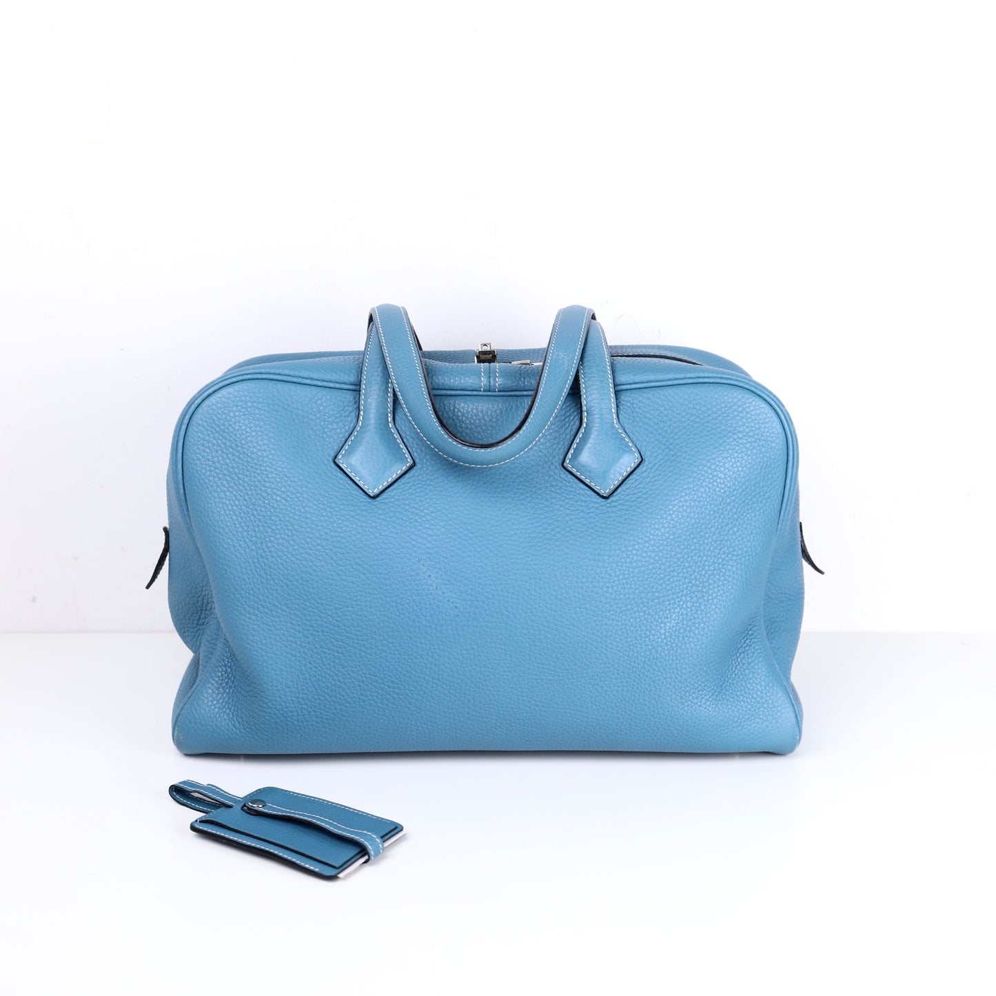 Hermes｜ Victoria 35 Handbag Taurillon Clemence Blue Jean 2007