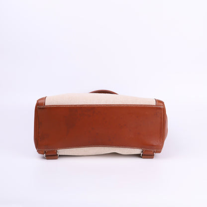 Hermes Kelly Ado GM Backpack in Barenia/Canvas Fauve 2001 PHW,bottom