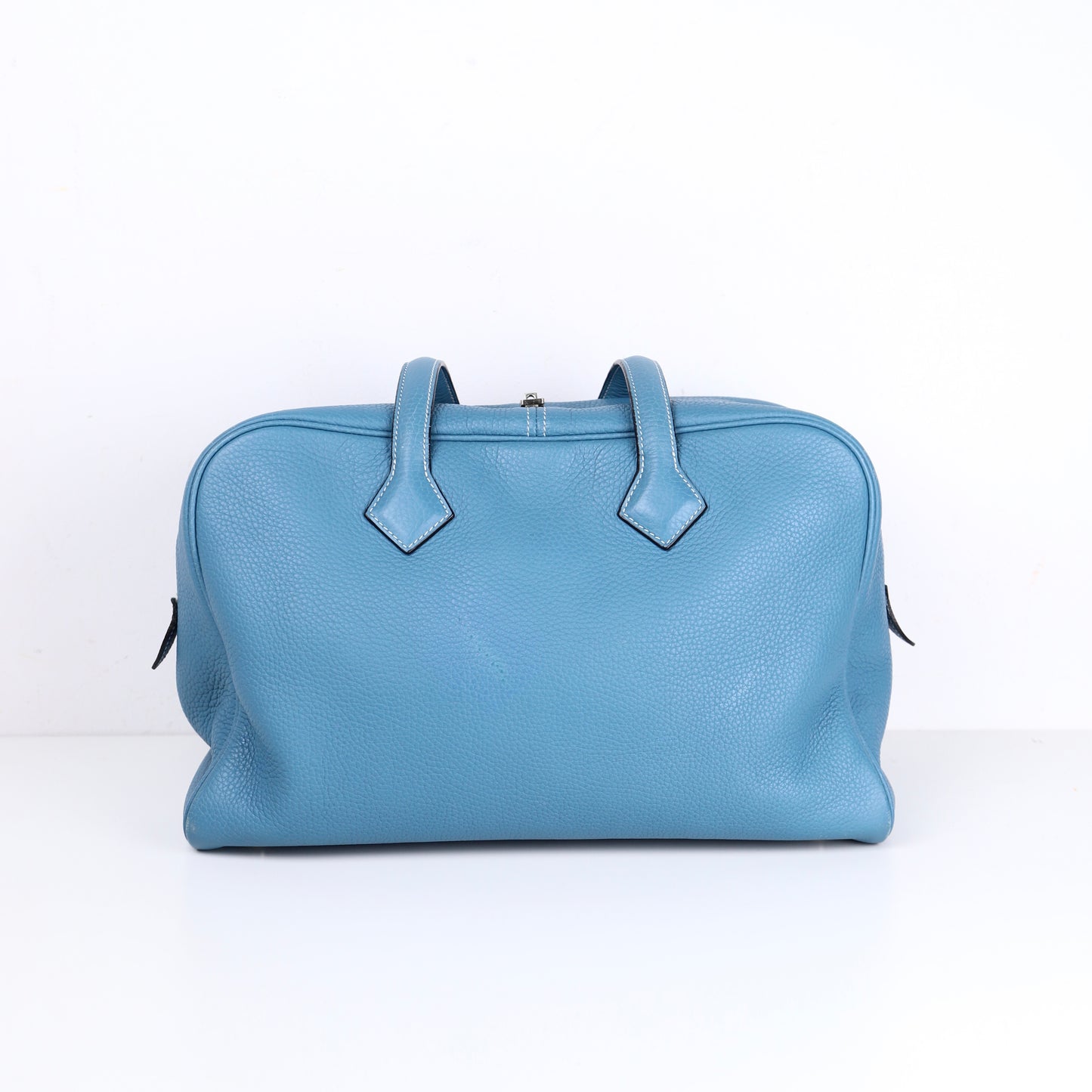 Hermes｜ Victoria 35 Handbag Taurillon Clemence Blue Jean 2007